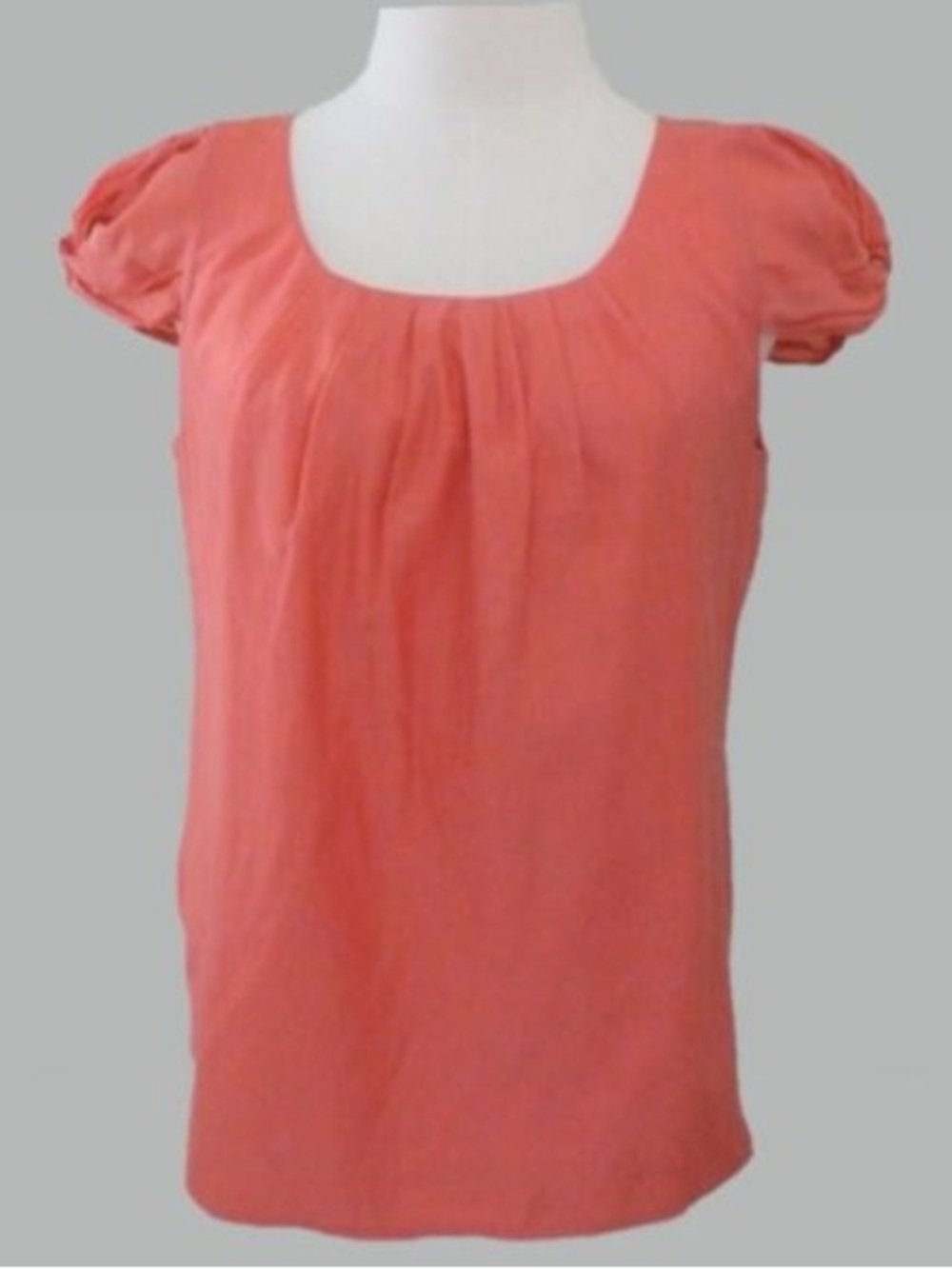 J. Crew Coral Scoop-Neck Short Sleeve Top
